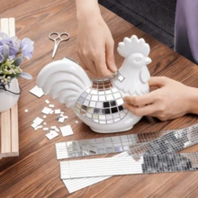 1 Peça Decoração em Forma de Galo Disco DIY, Ornamento de Iluminação Reflexiva, Decoração de Mesa para Casa, Peça Central de Mesa para Festa e Casamento, Tema Disco - 1 item de ouro - Visão 5
