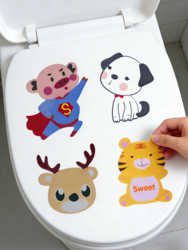 Toilet Odor Eliminating Stickers, Self-Adhesive Cartoon Decorative Deodorizing Fragrance Stickers For Bathroom