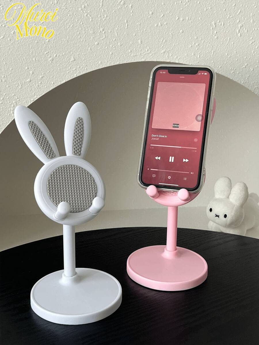 1 pieza Soporte de teléfono multifuncional ajustable con forma de conejo lindo, soporte extensible y flexible para iPad/Tablet, soporte de escritorio, decoración creativa y carga, diseño antideslizante, adecuado para varios escenarios - multicolor - Ver 1