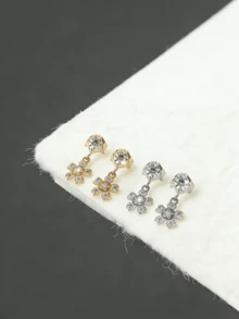 樱花S925纯银耳环，奢华小众设计耳环 - 均碼 - 查看 4