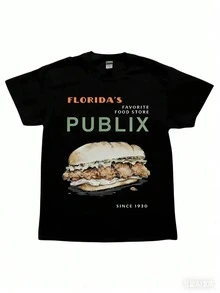 Cozy Publix Shirt, Pub Sub Vintage StyleShirt, Publix Sub Fans, Floridas FavoriteGrocery Store, Florida SupermarketMenswear Top Underwear Tshirt StreetwearT-ShirtNew Casual T-Shirts For Men And Women - 黑色 - 查看 3