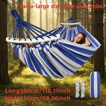 1pc Thick Outdoor Hammock With Wooden Rods - Reinforced Nylon Rope, Suitable For Yard, Garden, Park - Double Person Hanging Chair Swing, Balcony Multifunctional (Frame Not Included) - A - View 13