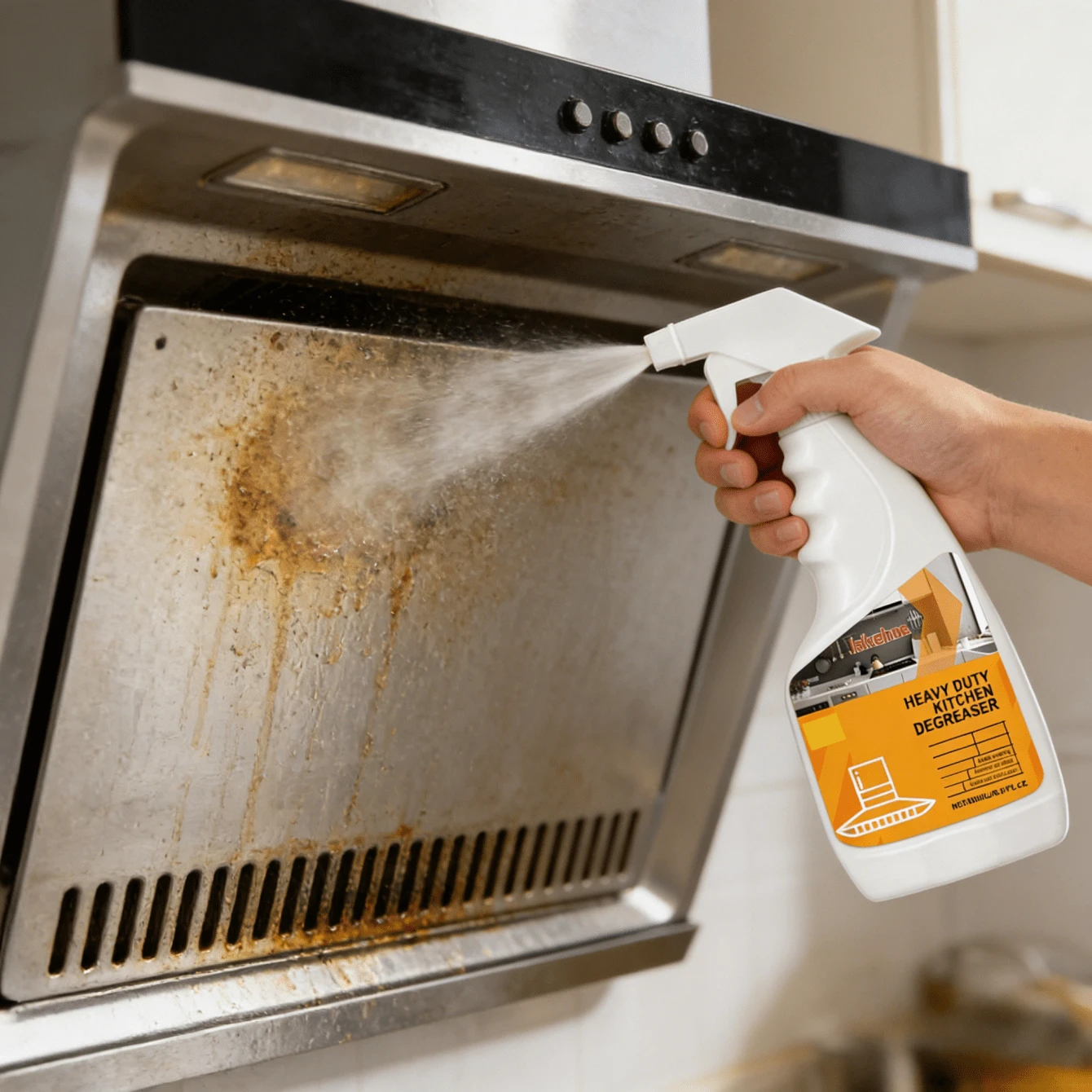 1 Bottle Heavy Duty Degreasing Kitchen Cleaner Spray, Instantly Penetrates Stubborn Grease, Quickly Dissolves Oil And Dirt
