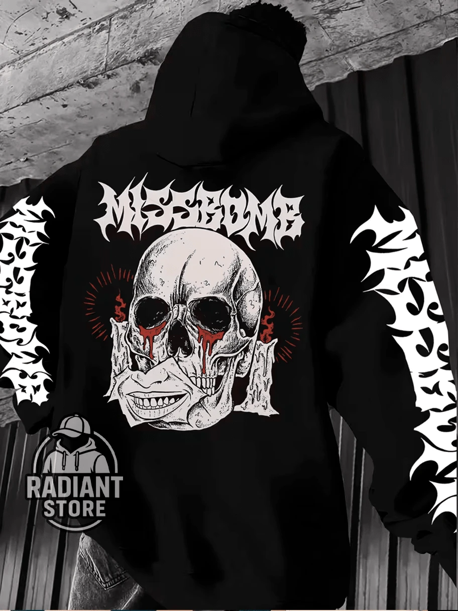 Comfortable Basic Sweatshirt For Everyday Wear. Gothic Design Print. Skull Art. Streetwear. Urban Culture. Street Fashion. Street. Graffiti. Skater. Unisex. Men's/Women's. Sweatshirt. 50% Cotton 50% Polyester. Top Premium Streetwear. New Release. Immediate Shipping. Various Colors!! - 黑色 - 查看 1