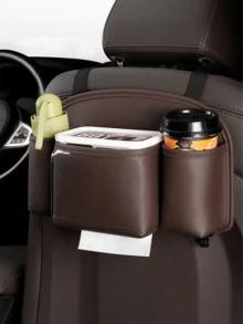 Car Seat-Back Organizer & Storage Bag - Rear-Seat Tissue Box And Multi-Functional Cup Holder - A - View 5