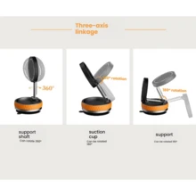 Giá đỡ điện thoại từ tính hút chân không có thể gập lại, xoay 360°, hợp kim kẽm, dùng cho định vị ô tô, để bàn, xem phim ngoài trời, màu đen cam. - trái cam - Xem 4