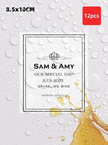 Bộ 1-12 nhãn dán chai rượu vang tùy chỉnh - Nhãn dán Prosecco & Champagne cá nhân hóa, nhãn rượu chống thấm nước và dầu, nhãn dán chai rượu cho lễ cưới, có sẵn màu trắng, xanh dương, đỏ, hoàn hảo cho kỷ niệm, đám cưới, tiệc đính hôn, quà tặng phù dâu, quà tặng Champagne sinh nhật, các buổi họp mặt ngày lễ. - Nhiều màu - Xem 17