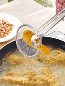 1pc Multi-Function Kitchen Clip With Built-In Filter, Suitable For Draining Oil When Frying Foods - Multicolor - View 9