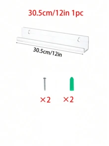 12-Inch Vinyl Record Wall Mount Shelf, Vinyl Record Storage And Display Rack, Transparent Acrylic Floating Shelf For Wall Decor, Bookshelf, Magazine Rack, Photo Frame - Clear - View 9