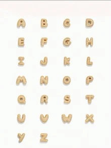 [Mặt dây chuyền mini đính kim cương vàng lấp lánh] ~ Dây chuyền chữ cái 26 chữ cái được cá nhân hóa. Một món quà sáng bóng và độc đáo, các cô gái sẽ thích hơn. - Nhiều màu - Xem 5