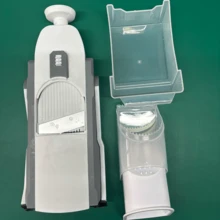 Adjustable Manual Potato And Vegetable Slicer, Ergonomic Kitchen Tool, Cuts Uniform Thin Slices Without Electricity, Durable Polypropylene Material, Gray, Kitchen Slicing Tool | Efficient Slicer | Practical Kitchen Gadget, Vegetable Slicer And Chopper - Multicolor - View 13