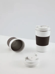 Stainless Steel Coffee Cup Thermal Mug Non-Slip Travel Car Insulated Bottle - White - View 2