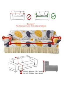 1pc Milk Silk Printed Anti-Slip Elastic Sofa Cover, Versatile Ruffled Design For Single/Double/Three/Four Seater Sofa, Pet-Friendly, Colorful For Spring, Summer, Autumn, Winter - Multicolor - View 13