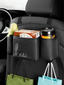 Car Seat-Back Organizer & Storage Bag - Rear-Seat Tissue Box And Multi-Functional Cup Holder - A - View 1