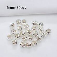 30/50 hạt đệm bằng đồng mạ vàng 18K, hạt trang trí, phụ kiện làm vòng tay, đồ trang sức tự làm vòng cổ. - Hạt giãn cách - Xem 9