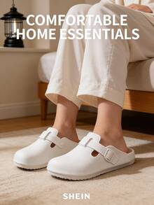 1 Pair Summer Slip-On Sandals, Casual Outdoor Wear Unisex Closed Toe Slippers, Non-Slip Durable Fashion Slides - Multicolor - View 5