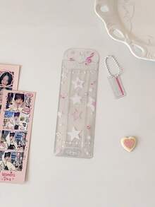 Transparent Glitter PVC Life 4-Frame Card Holder, Commemorative Ticket Organizer, 4-Photo Display Hanging Accessory, Bag Charm - Multicolor - View 17