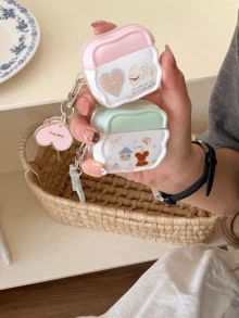 Heart-Shaped Dog Design Silicone Protective Case Compatible With Apple Pro 3, 4, 1/2, Pro 2, Couples Accessories - Multicolor - View 7