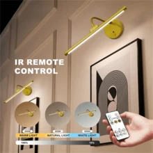 1pc Rechargeable Remote Control Wall Lamp, Painting Light, Adjustable Brightness Magnetic LED Art Painting Lamp, 3 Color Temperatures, USB Charging, Suitable For Gallery, Living Room, Bedroom, Corridor Lighting Display (1800mAh) - USB - View 2