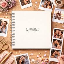 Scrapbook Photo Album  14.5x14.5 Cm – Creative Memory Book For Couples, Trips, Anniversaries And Special Moments – Various Colors Available, Premium Style, Ideal For Gifts, Storing Memories And Decorating With  Photos, Customizable, Compact, Modern And Elegant - 奶油 - 查看 1