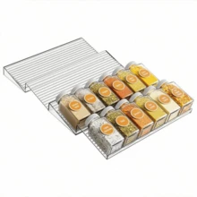 4pcs/8pcs Acrylic Transparent Spice Drawer Storage Boxes, 4-Layer - 4pcs Transparent Acrylic Drawer Spice Organizer Boxes, Kitchen Spice Rack Storage And Drawer Organizer (Jars Not Included) - View 11