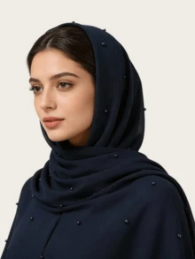Women's Chiffon Pearl Decorated Scarf, Suitable For Daily Wear,Beach,Holiday,Accsesories,Travel Essential - Chiffon With Pearl Studs In Multiple Colors - View 8