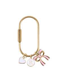 Elegant Bow Letter Keychain, Heart-Shaped Accessory, A-Z Letters, Bow Handbag Charm, Shiny Metal Keychain, Personalized Bag Charm, Handbag Backpack Pendant Decoration, Car Keychain Decoration, Suitable For Girlfriend, Family, Bridesmaid, Teacher, Etc. Gifts, Fashionista Must-Have, Perfect Birthday, Holiday, Wedding, Mother's Day, Easter, Etc. Gifts - Multicolor - View 17