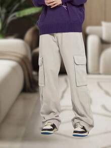 Men's Cargo Pants, Women's, 6 Pockets, Skate Style, Wide Leg, Drawstring Closure - 銀色 - 查看 4