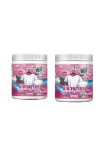 Jue-Fish Clothing Cleaning Effervescent Tablets, Biological Enzyme Explosion Salt Stain Remover, Fragrant And Cleaning Tablets, Convenient For Travel - Solid State - View 4
