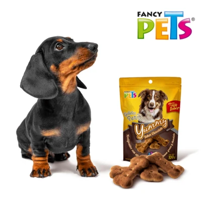 Fancy Pets Galletas para Perro Yummy Sabor Chocolate 100 g - Snack Saludable Fortificado con Vitaminas y Minerales, Bajo en Grasa