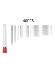Portable Hand Sewing Needle Set With Transparent Storage Tube, 18/20/40pcs Options, Large Eye Design For Easy Threading, Suitable For Home Clothing Repair, Embroidery, Doll Sewing And DIY Crafts - Red Bottle Needle - View 10