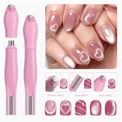 新款多色多功能猫眼美甲蛇皮纹心形猫眼工具可拆卸