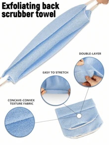 2pcs/1pc Shower Back Exfoliating Brush With Handle - African Loofah Back Scrubber, Exfoliating Sponge And Shower Cloth; Back Cleaning Bath Brush/Rope Brush; Stretchable Nylon Exfoliating Cloth For Face, Back And Body Massage; Reusable, Neutral Design; Thick And Durable Back Scrub Brush. - View 8