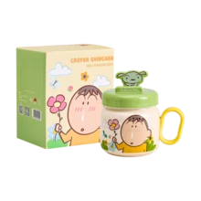 CRAYON SHINCHAN Cốc sứ có nắp đậy, có thể dùng làm giá đỡ điện thoại, cốc sứ dễ thương có tay cầm - Lựa chọn quà tặng hoàn hảo - Nhiều màu - Xem 12