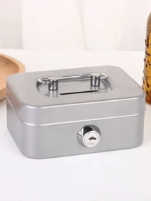 Metal Lock Storage Box, Money Box, Adult Creative Portable Storage Box, Small Key Storage Box, Lockable Coin Box, Metal Cash Storage Box With Key Lock, Metal Key Lock Storage Box With Top Handle, Adult Coin Bank, Coin Savings, Cash Register, Suitable For Daily Office Use, Holiday Gifts, Cash Savings Box, Coin Collection, Fashionable Storage, High-Quality Metal, Wallet, Key Lock Box, Small Business Owner, Budget Saving, Valentine's Day Gift - Multicolor - View 14