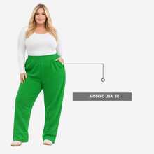 Plus Size Thick Fleece Sweatpants – Comfort And Style For Winter - Green - View 2