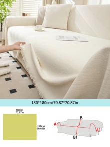1 件装通用沙发套 - 适用于单人沙发、双人沙发、三人沙发和四人沙发，可机洗，现代家居装饰 - 白色 - 查看 19