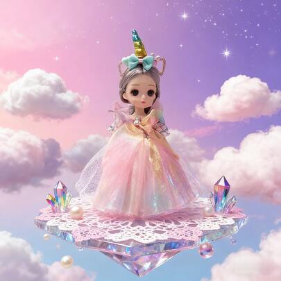 Muñeca princesa vestuario intercambiable creativa fiesta regalo para niña, muñeca Kawaii con ropa de moda, vestido de pelo suave, juguetes para niñas, muñeca de regalo de cumpleaños