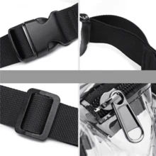 Túi đeo hông PVC cho nữ, túi đeo bụng trong suốt, túi đựng đồ đi biển, du lịch, túi hình quả chuối, túi chạy bộ có khóa kéo. - màu đen - Xem 3