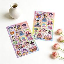 Hasbro Bộ sticker lấp lấp lánh nhóm nhạc nữ phù thủy K-POP, gồm nhiều tờ hình in nhân vật dễ thương, decal hologram, sticker vinyl chống thấm nước dùng cho sổ lưu niệm, nhật ký, quà tặng cho người hâm mộ. - Phong cách ngẫu nhiên - Xem 2