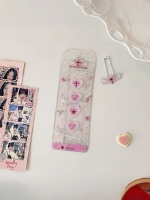 Transparent Glitter PVC Life Quadrant Card Holder, Commemorative Ticket Holder, 4-Photo Display, Bag Charm - Multicolor - View 14