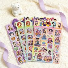 Hasbro Bộ sticker lấp lấp lánh nhóm nhạc nữ phù thủy K-POP, gồm nhiều tờ hình in nhân vật dễ thương, decal hologram, sticker vinyl chống thấm nước dùng cho sổ lưu niệm, nhật ký, quà tặng cho người hâm mộ. - Phong cách ngẫu nhiên - Xem 4