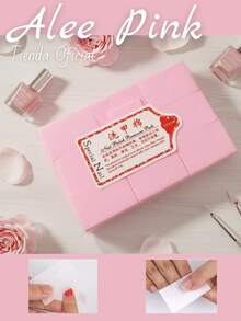 600 Toallitas sin pelusa, toallitas de tela no tejida color rosa, toalla de limpieza de arte de uñas, toallitas de celulosa desechables de un solo uso, de uso húmedo y seco, suministros para uñas, herramientas para quitar esmalte - ROSA - Ver 1