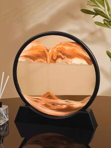 1件旋转3D流沙艺术框，动态流沙景观，动态流沙桌面装饰，圆形玻璃框流沙景观，3D流沙画，玻璃沙画，独立动态3D流沙画，创意礼品，房间装饰，感官放松礼品，1件现代艺术流沙桌面展示 - 多色 - 查看 4