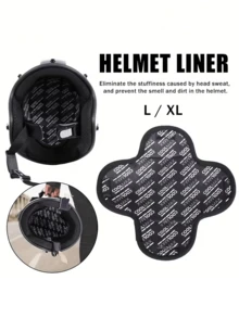 1pc Motorcycle Helmet Liner, Sweat-Absorbent Helmet Padding, Breathable Quick-Dry Removable Helmet Lining, Detachable Hook And Loop Design, Helmet Padding - A - View 3