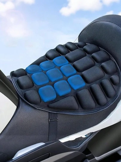 Cojín de estilo retro para motocicleta - Espuma de EVA de alta densidad + capa de gel 3D para absorción de impactos y alivio de la presión, diseño transpirable y fresco, superficie impermeable y resistente a los rayos UV, base antideslizante, fácil instalación, se adapta a motocicletas y bicicletas eléctricas. Mejora la comodidad de conducción y reduce la fatiga. Almohadilla antideslizante para asiento de motocicleta