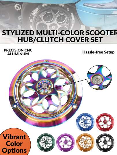 Motorcycle Rotating Cooling Fan Cover Suitable For Vespa Sprint Primavera 150 (2013-2021) | CNC Aluminum Engine Radiator Guard And Frame Decorative Cover | Polished Heat-Resistant Radiator Improves Airflow And Cooling Performance | Universal Scooter Modification Accessory