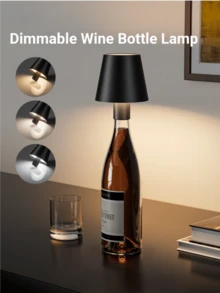 1pc LED Wine Bottle Lamp, Portable Table Light With Adjustable Dimmer, Transform Your Space From Romantic Restaurant To Cozy Bedroom, Perfect For Outdoor, Bar, Party & Bedside - Black - View 1
