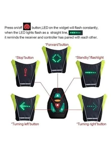 30颗LED反光背包夹，带遥控器，USB充电式闪光骑行背包夹，反光骑行背包夹 - 灰色 - 查看 7