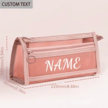 Hộp bút trong suốt có thể tùy chỉnh tên, cần thiết cho học sinh/thi cử, hộp bút thiết kế dạng lưới, đồ dùng học tập tối giản, lựa chọn hoàn hảo cho năm học mới, đồ dùng học tập - Hộp bút chì thiết kế dạng lưới - Xem 9